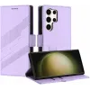 Coque portefeuille Phonesta Embossed Lines pour Samsung Galaxy S25 Ultra - Violet 2