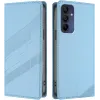 Coque portefeuille Phonesta Embossed Lines pour Samsung Galaxy A16 - Bleu clair