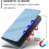 Coque portefeuille Phonesta Embossed Lines pour Samsung Galaxy A26 - Bleu clair 4