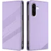 Coque portefeuille Phonesta Embossed Lines pour Samsung Galaxy A36 - Violet
