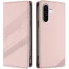 Coque portefeuille Phonesta Embossed Lines pour Samsung Galaxy A36 - Rose