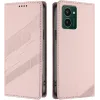 Coque portefeuille Phonesta Embossed Lines pour HMD Pulse/Pulse Plus/Pulse Pro - Rose 0