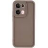 Coque arrière en silicone Phonesta Grooved pour Oppo Reno13 Pro - Marron