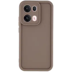 Coque arrière en silicone Phonesta Grooved pour Oppo Reno13 Pro - Marron