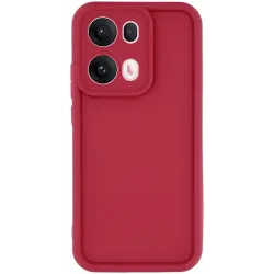 Coque arrière en silicone Phonesta Grooved pour Oppo Reno13 Pro - Rouge