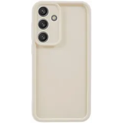 Coque arrière en silicone Phonesta Grooved pour Samsung Galaxy S25 - Beige