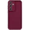 Coque arrière en silicone Phonesta Grooved pour Samsung Galaxy S25 - Rouge