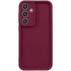 Coque arrière en silicone Phonesta Grooved pour Samsung Galaxy S25 - Rouge