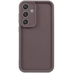 Coque arrière en silicone Phonesta Grooved pour Samsung Galaxy S25 Plus - Marron