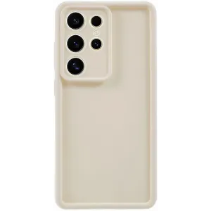 Coque arrière en silicone Phonesta Grooved pour Samsung Galaxy S25 Ultra - Beige