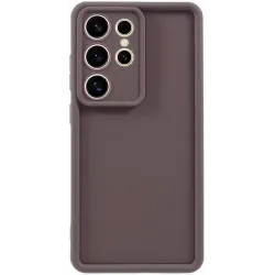 Coque arrière en silicone Phonesta Grooved pour Samsung Galaxy S25 Ultra - Marron