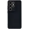 Coque arrière en silicone Phonesta Grooved pour Samsung Galaxy S25 Ultra - Noir