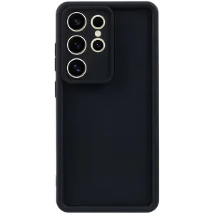 Coque arrière en silicone Phonesta Grooved pour Samsung Galaxy S25 Ultra - Noir