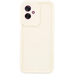 Coque arrière en silicone Phonesta Grooved pour Motorola Moto G55 - Beige