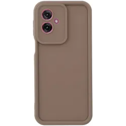 Coque arrière en silicone Phonesta Grooved pour Motorola Moto G55 - Marron