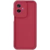 Coque arrière en silicone Phonesta Grooved pour Motorola Moto G55 - Rouge