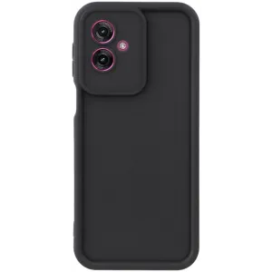 Coque arrière en silicone Phonesta Grooved pour Motorola Moto G55 - Noir