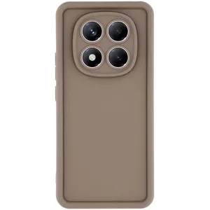 Coque arrière en silicone Phonesta Grooved pour Xiaomi Redmi Note 14 Pro 4G - Marron