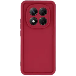 Coque arrière en silicone Phonesta Grooved pour Xiaomi Redmi Note 14 Pro 5G / Xiaomi Poco X7 - Rouge