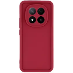 Coque arrière en silicone Phonesta Grooved pour Xiaomi Redmi Note 14 Pro Plus - Rouge