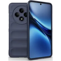 Coque arrière en silicone Phonesta GripShell pour Oppo Reno12 F/Reno12 FS - Bleu foncé