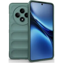 Coque arrière en silicone Phonesta GripShell pour Oppo Reno12 F/Reno12 FS - Vert foncé