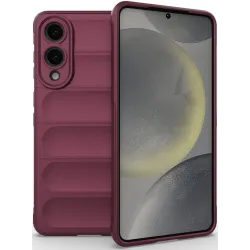 Coque arrière en silicone Phonesta GripShell pour Samsung Galaxy S25 Edge - Bordeaux