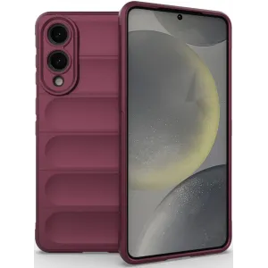 Coque arrière en silicone Phonesta GripShell pour Samsung Galaxy S25 Edge - Bordeaux