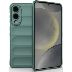Coque arrière en silicone Phonesta GripShell pour Samsung Galaxy S25 Edge - Vert foncé