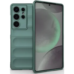 Coque arrière en silicone Phonesta GripShell pour Samsung Galaxy S25 Ultra - Vert foncé