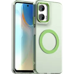 Coque arrière Phonesta HardFrost avec MagSafe pour Motorola Moto G35 - Vert mat