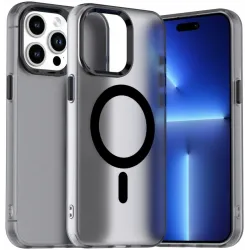 Coque arrière Phonesta HardFrost avec MagSafe pour Apple iPhone 14 Pro - Noir mat