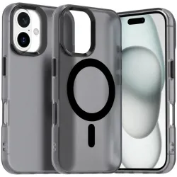 Coque arrière Phonesta HardFrost avec MagSafe pour Apple iPhone 16 - Noir mat