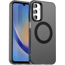 Coque arrière Phonesta HardFrost avec MagSafe pour Samsung Galaxy A35 - Noir mat