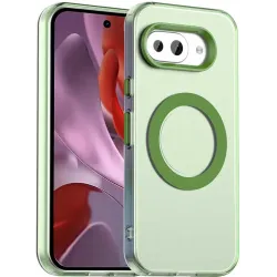 Coque arrière Phonesta HardFrost avec MagSafe pour Google Pixel 9a - Vert mat