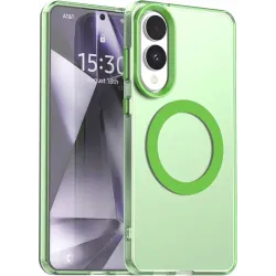 Coque arrière Phonesta HardFrost avec MagSafe pour Samsung Galaxy S25 Edge - Vert mat