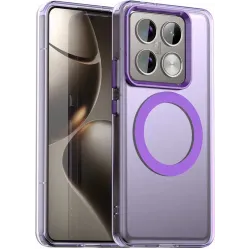 Coque arrière Phonesta HardFrost avec MagSafe pour Xiaomi 14T Pro - Violet mat