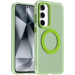 Coque arrière Phonesta HardFrost avec MagSafe pour Samsung Galaxy S25/S24 - Vert mat
