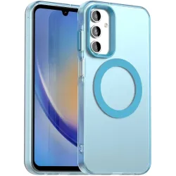 Coque arrière Phonesta HardFrost avec MagSafe pour Samsung Galaxy A15 4G/5G - Bleu mat