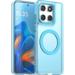 Coque arrière Phonesta HardFrost avec MagSafe pour Motorola Edge 60 / Edge 60 Fusion - Bleu mat