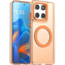 Coque arrière Phonesta HardFrost avec MagSafe pour Motorola Edge 60 / Edge 60 Fusion - Orange mat