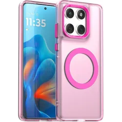 Coque arrière Phonesta HardFrost avec MagSafe pour Motorola Edge 60 / Edge 60 Fusion - Rose mat