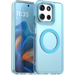 Coque arrière Phonesta HardFrost avec MagSafe pour Motorola Moto G56 - Bleu mat