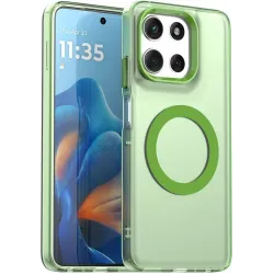 Coque arrière Phonesta HardFrost avec MagSafe pour Motorola Moto G56 - Vert mat