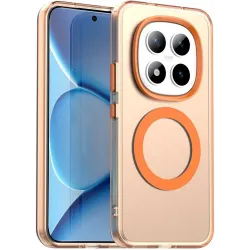 Coque arrière Phonesta HardFrost avec MagSafe pour Xiaomi Redmi Note 15 Pro Plus / Xiaomi Poco M8 Pro - Orange mat