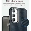 Coque arrière Phonesta IMD Carbon Fiber pour Samsung Galaxy S25 Plus/S24 Plus - Bleu foncé 5