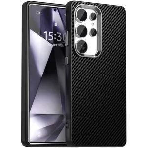 Coque arrière Phonesta IMD Carbon Fiber pour Samsung Galaxy S25 Ultra - Noir