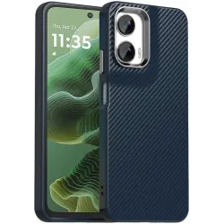 Coque arrière Phonesta IMD Carbon Fiber pour Motorola Moto G35 - Bleu foncé