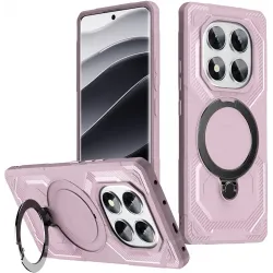 Coque arrière Phonesta IronLock anneau et MagSafe pour Xiaomi Redmi Note 14 Pro 4G/5G/14 Pro Plus / Xiaomi Poco X7 - Rose