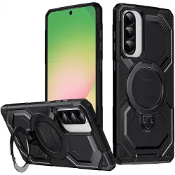 Coque arrière Phonesta IronLock anneau et MagSafe pour Samsung Galaxy A36/A56 - Noir